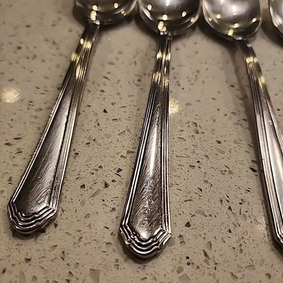 Lenox Archway 6 Place Oval Soup Spoons Tablespoons Stainless Flatware Lot 7 1/4" - Picture 2 of 7